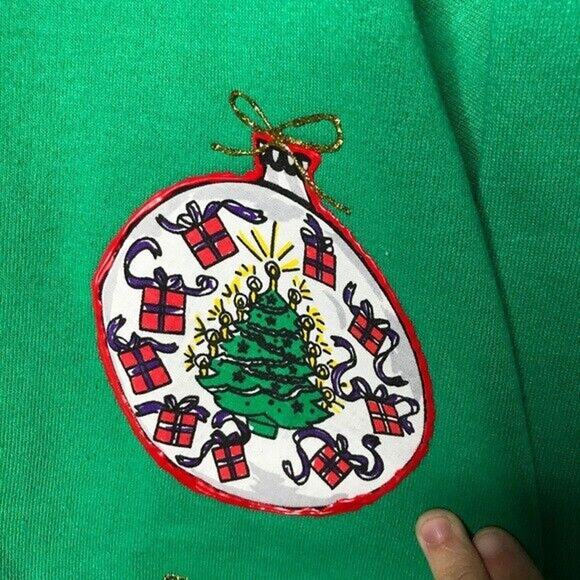 Vintage Ugly Christmas Ornaments Sweatshirt 90s 80s Womens SIze XL - Picture 2 of 7